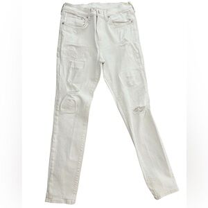 Men's White Distressed Jeans
